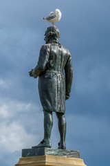 Herring Gull on James Cook Statue