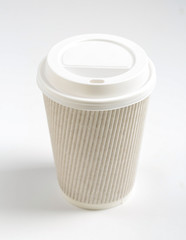 White Paper Cup on a white background..