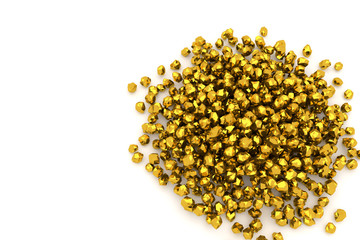 Bunch or pile of gold, modern style background isolated on white. Decoration, design, backdrop & graphic.