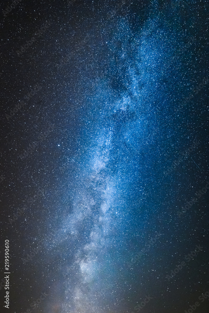 Wall mural blue and white milky way with million stars