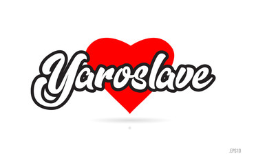 yaroslave city design typography with red heart icon logo