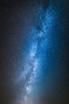 Fototapeta Blue and white milky way with million stars