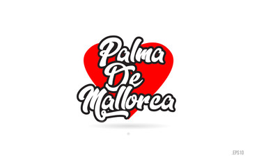 palma de mallorca city design typography with red heart icon logo