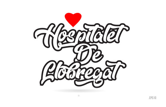 hospitalet de llobregat city design typography with red heart icon logo