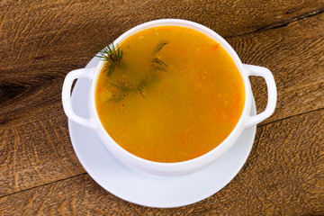 Chicken soup with vegetables