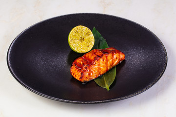 Grilled salmon fillet