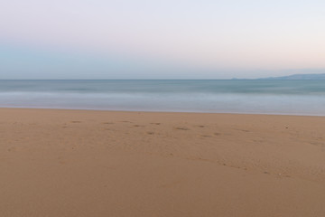 Colorful sunset sky and sea  with blurred motion.