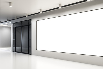 Empty billboard in modern interior