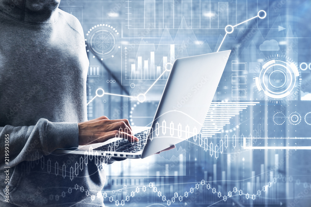 Poster computing, theft and touchscreen concept