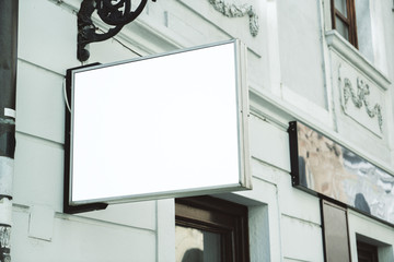 Empty square white banner