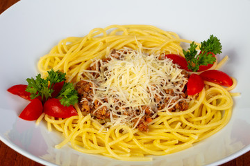 Delicious spaghetti bolognese