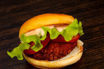 Tasty hot burger