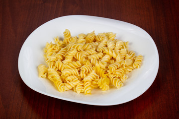 Fussili pasta with oil