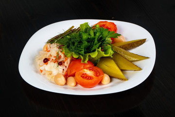 Pickled vegetables plate