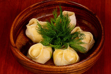 Uzbek traditional dumplings - Manti