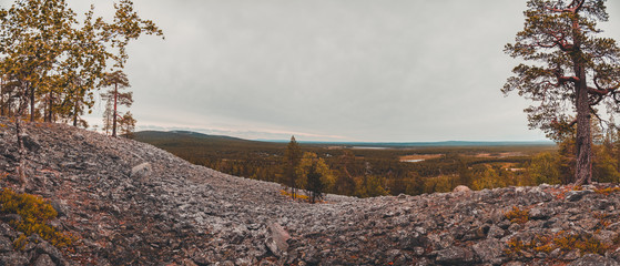 Luosto Finland. panorama views from the mountains