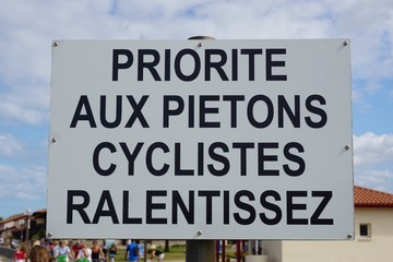 Fototapeta premium Panneau cyclistes