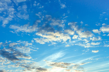 Blue sky with clouds on a summer day