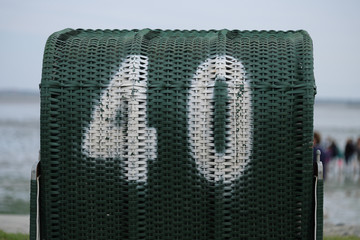 Strandkorb Nr. 40 für Jubiläum - Stockfoto