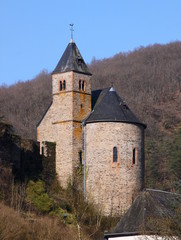 Castle church of Esch-sur-Sûre in Luxembourg