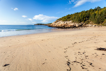 Sandy beach in Acadia National Park, Mount Desert Island, Maine, USA