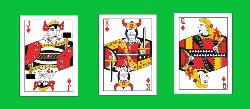 the illustration with the viking playing cards