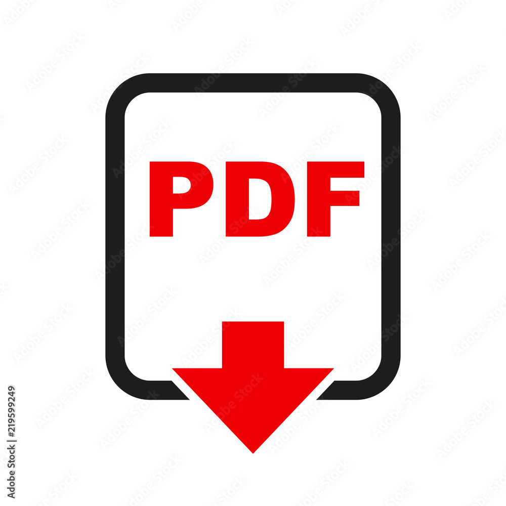 Poster pdf file download icon. the pdf icon. file format symbol flat – stock vector