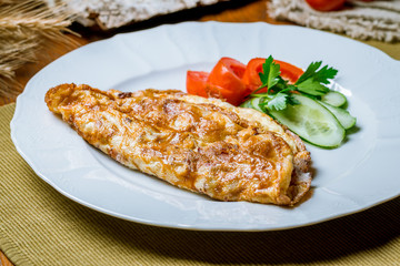 omelette breakfast on plate
