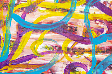 Abstract Lines and Squares in Thick Paint 