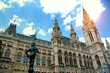 The Viennese Town Hall in the square of old city