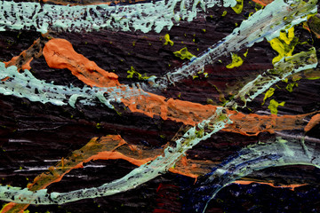 Abstract Lines and Squares in Thick Paint 