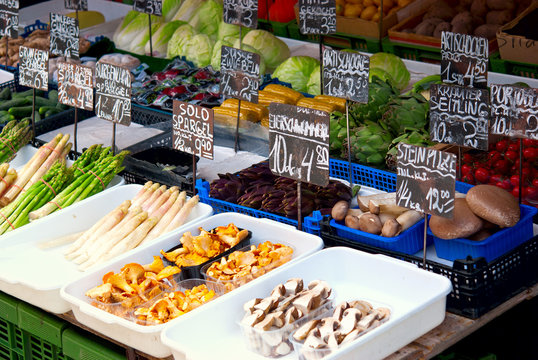 Fresh vegetables on the market in Vienna