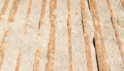 Rusty Iron in Soil, Scrap Metal for Recycling