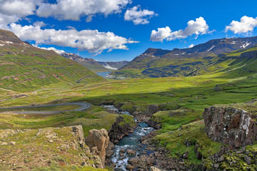 Viewpoint looking into Seyðisfjörður, Iceland