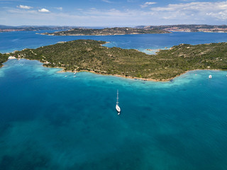Aerial view over La Maddalena