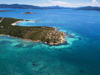 Aerial view over La Maddalena