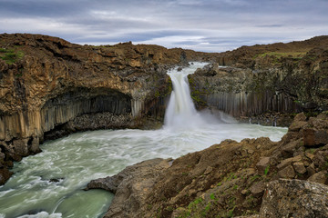 Aldeyjarfoss Waterfalls with Basalt Columns