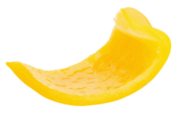 yellow pepper slice isolated on a white background