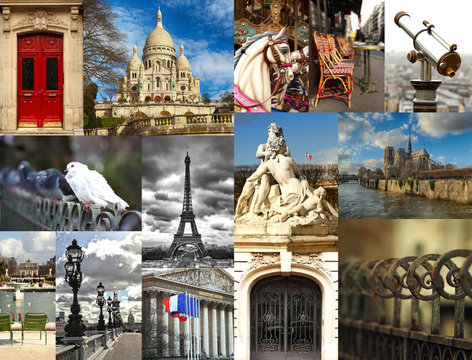 Collage of the fabulous location Paris