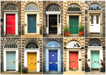 Colorful doors in Scotland