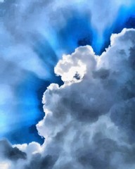 Oil painting. Art print for wall decor. Acrylic artwork. Big size poster. Watercolor drawing. Modern style fine art. Painting for sale. Beautiful nature landscape. Wonderful sky view. White sun cloud