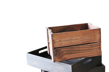 Wood box isolated on white background, this has clipping path.