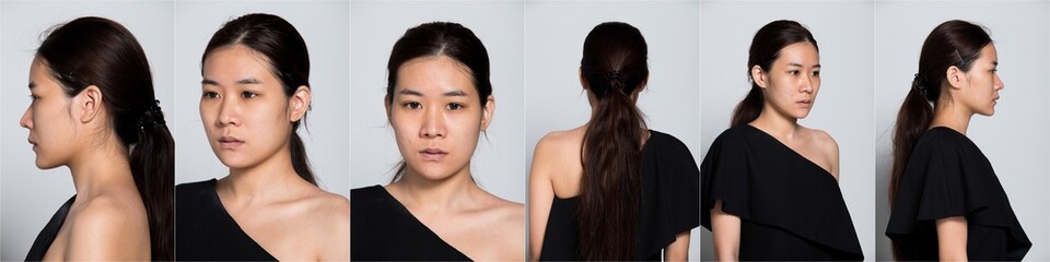 Asian Woman before make up hair style. no retouch, fresh face
