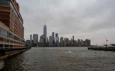 View of downtown Manhattan skyline from New Jersey