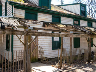 decaying house from abandoned village in New Jersey