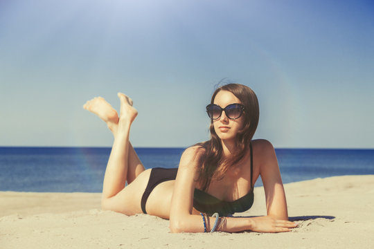 woman on beach