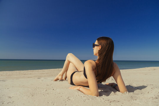woman on beach