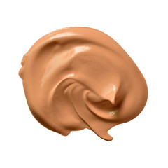 concealer smear makeup texture isolated on white background