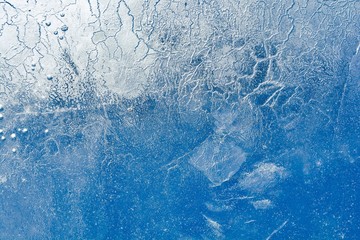The texture of the ice. The frozen water.Winter background   