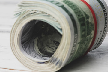 US dollars in roll